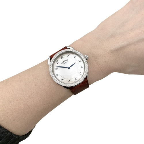Montre Hermès Arceau - Montre en acier avec diamants 58 Facettes 35304