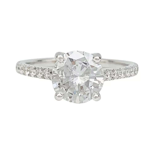 Bague 54 Bague solitaire en or blanc avec diamant taille brillant 1,53 ct 58 Facettes 31806
