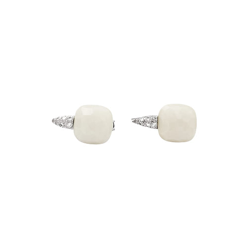 Boucles d'oreilles Pomellato Capri - Boucles d’oreilles en or blanc avec opale et diamants 58 Facettes 35332