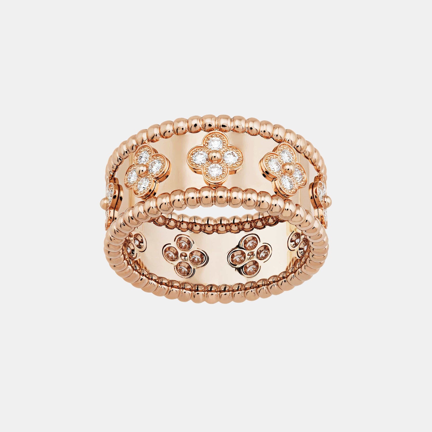 Bague Perlée Or rose Diamant 0.62ct