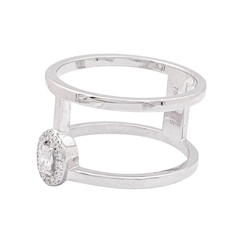 Bague 54 Messika Glam'Azone - Bague en or blanc et diamants 58 Facettes 33978