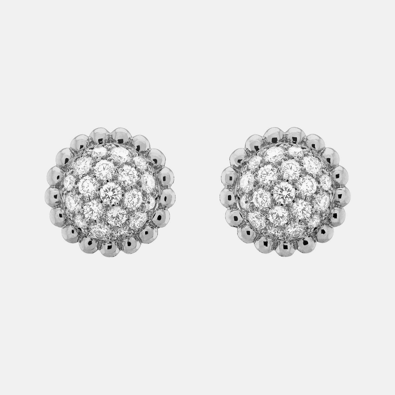 Boucles d'oreilles Perlée Or blanc Diamant 0.7ct