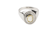 Bague 57 Bague Or blanc Saphir Jaune Diamants 58 Facettes