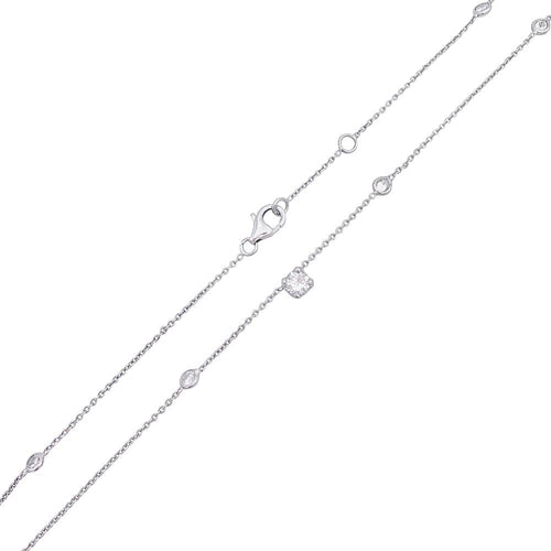 Collier Collier en or blanc 750 et diamants taille brillant 58 Facettes 32520
