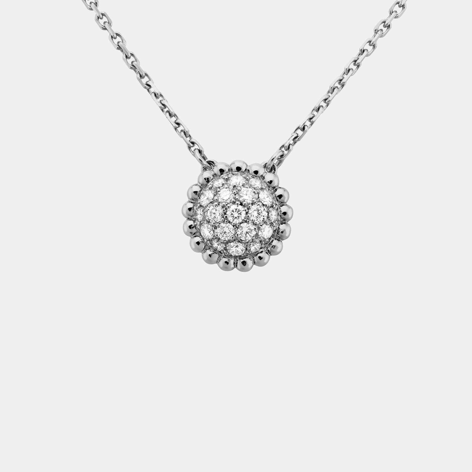 Pendentif Perlée Or blanc Diamant 0.35ct