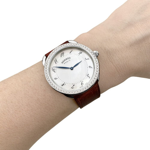 Montre Hermès Arceau - Montre en acier avec diamants 58 Facettes 35304