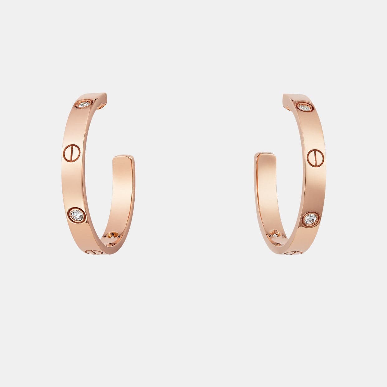 Boucles d'oreilles Love Or rose Diamant