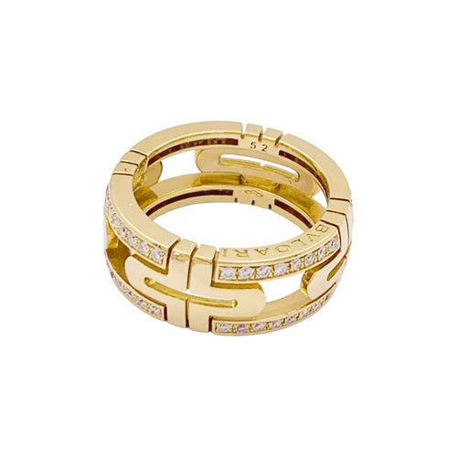 Bague 52 Bulgari Parentesi - Bague en or jaune et diamants 58 Facettes 35005