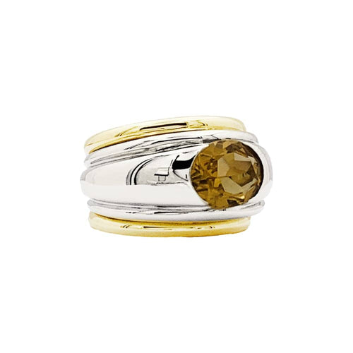 Bague 49 Boucheron Roxane - Bague en or jaune et blanc 18 carats, citrine 58 Facettes 35236