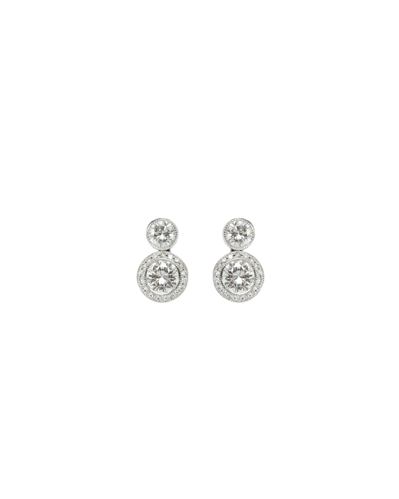 Boucles d'oreilles boucles d'oreilles modernes en or blanc avec diamants 58 Facettes