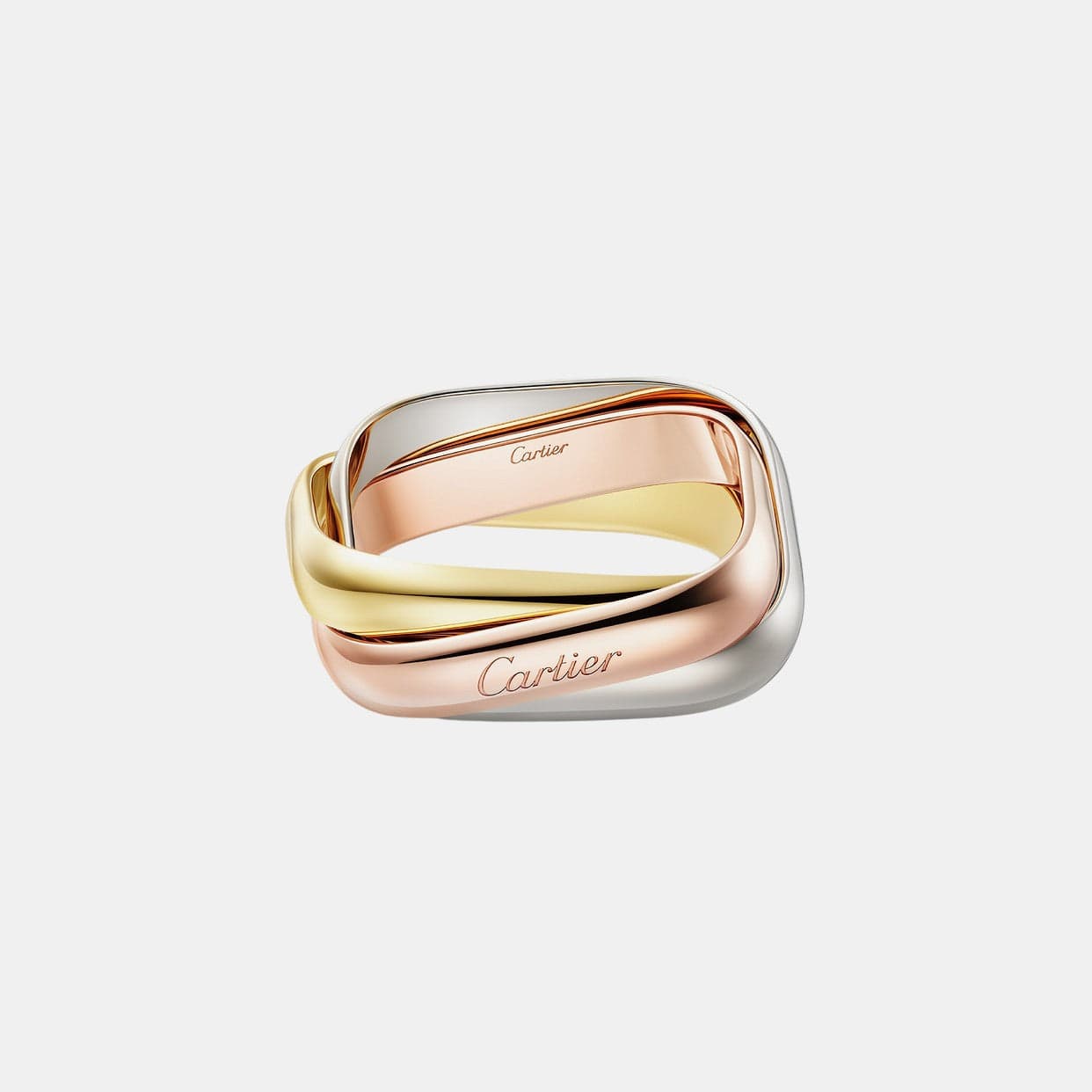 Bague Trinity de Forme Coussin Moyen Modèle