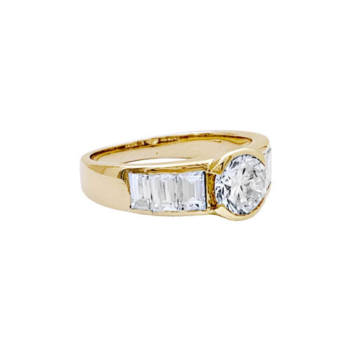 Bague 53 Bague en or jaune et diamants 58 Facettes 35187