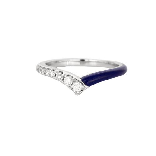 Bague 54 Bague or blanc et céramique bleu 58 Facettes 3131755