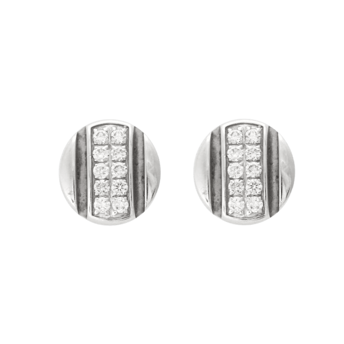 Boucles d'oreilles CHAUMET - Class One - Puce d'oreilles en or gris et diamants 58 Facettes DDV6969-3