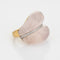 Bague 47 Bague contemporaine en or jaune 18k, quartz rose et diamants 58 Facettes G12181