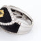 Bague 53 Bague cocktail cannelée en or blanc 18 carats, onyx, saphirs jaunes et diamants 58 Facettes G12290