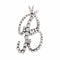 Pendentif 3.81 Pendentif lettre B vintage en or blanc 14k et diamants 58 Facettes G13153