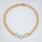 Collier Collier ras-de-cou - Gourmette vintage en or jaune 14 carats et diamants 58 Facettes G13174