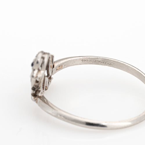 Bague 58.5 Bague Art déco oiseau vintage en platine, diamants, saphir et rubis 58 Facettes G13453