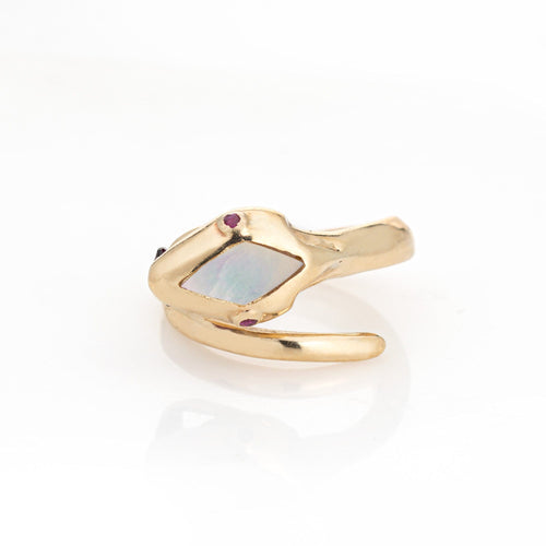 Bague 54 Bague serpent en or jaune 14 carats à rubellites 58 Facettes G13489