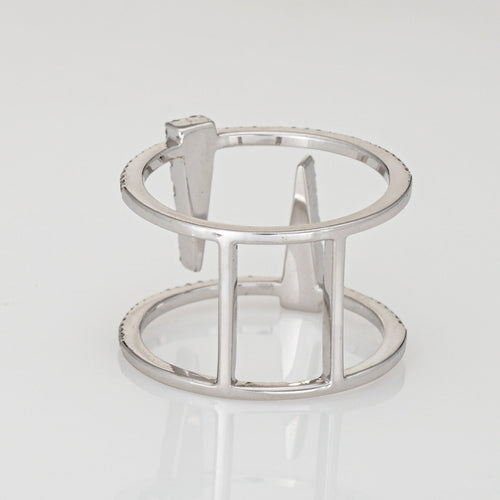 Bague 57 Icicle - Bague ouverte en or blanc 18 carats et diamants 58 Facettes G13620