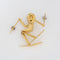 Pendentif Pendentif skieur vintage articulé en or jaune 14k et diamants 58 Facettes G13661