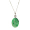 Collier Art déco - Collier fleurs en or blanc 14 ct et platine, jade et diamants 58 Facettes G13669