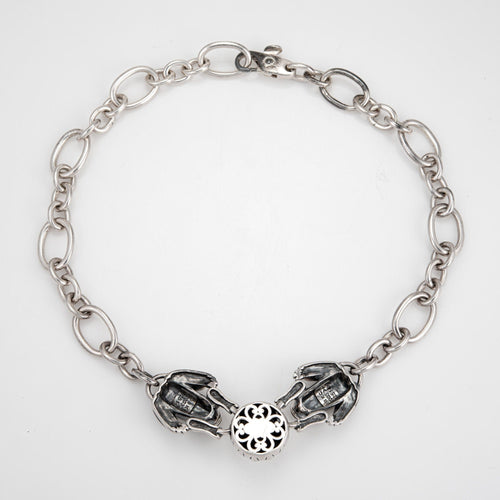 Collier Barry Kieselstein Cord - Collier ras-du-cou grenouilles en or jaune 14k et argent 58 Facettes G13684