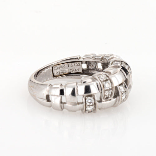 Bague 50 Tiffany & Co - Bague Vannerie en or blanc 18k et diamants 58 Facettes G13719