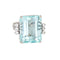 Bague 53 Bague cocktail vintage en or blanc 14k avec aigue-marine 27 ct et diamants 58 Facettes G13870