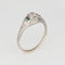 Bague 56 Art déco - Bague en or blanc 14k avec diamants et émeraudes 58 Facettes G13877