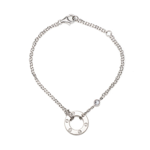 Bracelet Cartier Love - Bracelet en or blanc 18 carats et 2 diamants 58 Facettes G13897