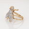 Bague 51 Bague abeille vintage en or jaune 14k et diamants 58 Facettes G13913