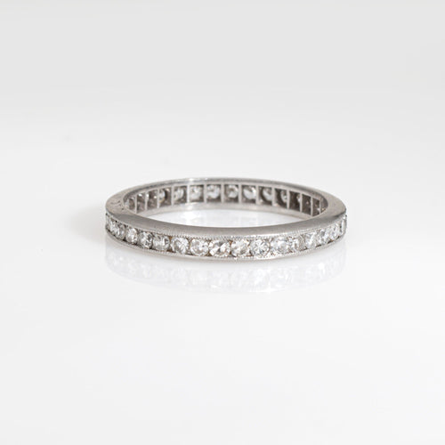 Bague 53.5 Bague alliance édouardienne ancienne en platine 900 et diamants 58 Facettes G13921