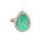Bague 56 Bague cocktail vintage en or jaune 14k, émeraude poire 8,45 ct et diamants 58 Facettes G13927