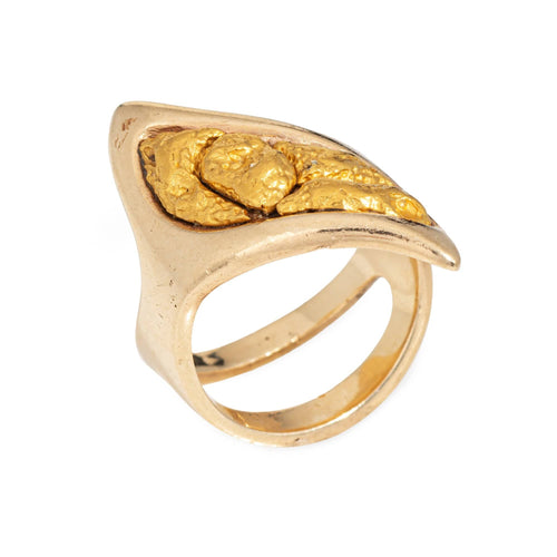 Bague 57 Bague pépite - Bague en or jaune 14 carats 58 Facettes G13937