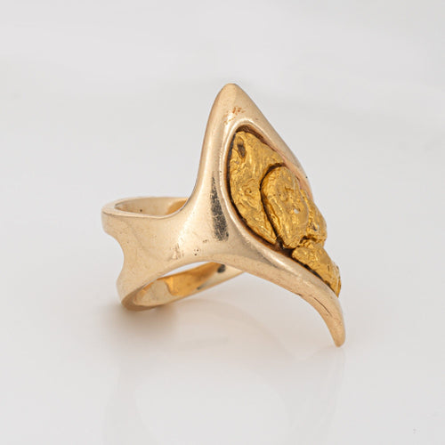 Bague 57 Bague pépite - Bague en or jaune 14 carats 58 Facettes G13937
