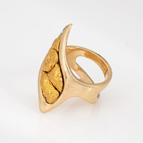 Bague 57 Bague pépite - Bague en or jaune 14 carats 58 Facettes G13937