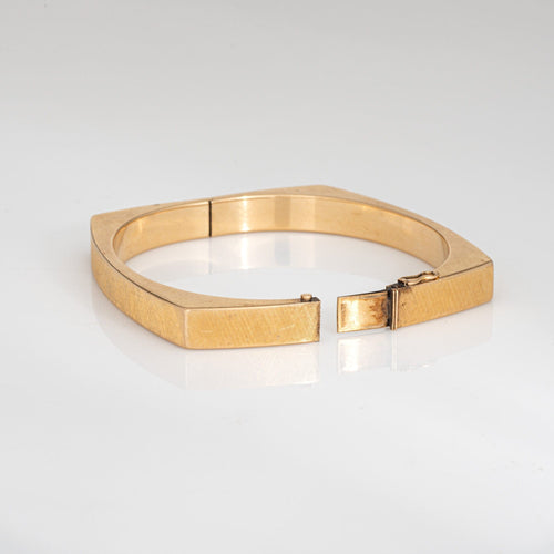 Bracelet Bracelet jonc carré vintage en or jaune 14 carats (années 1960-1970) 58 Facettes G13967