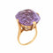 Bague 53.5 Bague cocktail rétro en or jaune 18 carats et améthyste 30 ct 58 Facettes G13969