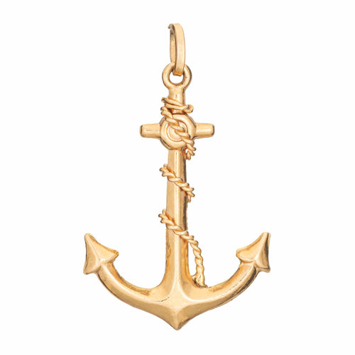 Pendentif Pendentif charm ancre marine en or jaune 18k 58 Facettes G13990