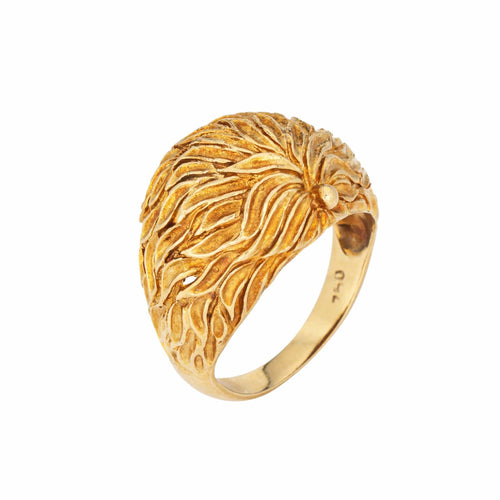 Bague 53 Bague dôme vintage en or jaune 18 carats, années 1970 58 Facettes G13994