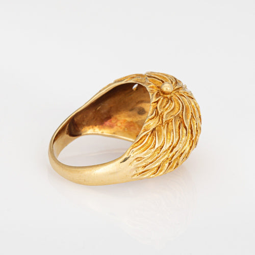 Bague 53 Bague dôme vintage en or jaune 18 carats, années 1970 58 Facettes G13994