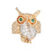 Bague Bague hibou vintage en or jaune 14k, diamants et émeraudes 58 Facettes G13999