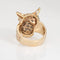 Bague Bague hibou vintage en or jaune 14k, diamants et émeraudes 58 Facettes G13999