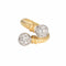 Bague 56 Bague double orbe pavée de diamants en or jaune 18 carats 58 Facettes G14009