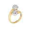 Bague 56 Bague double orbe pavée de diamants en or jaune 18 carats 58 Facettes G14009