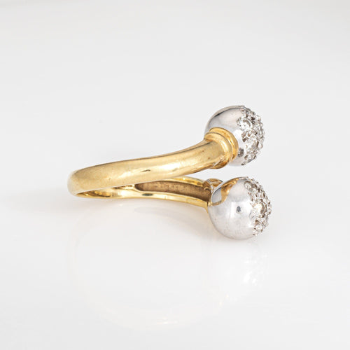 Bague 56 Bague double orbe pavée de diamants en or jaune 18 carats 58 Facettes G14009