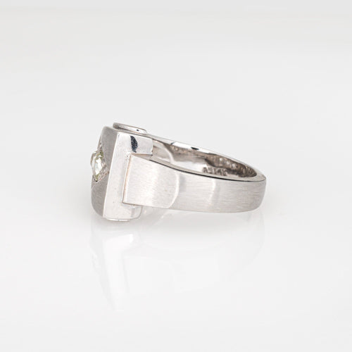 Bague 53 Bague flèche vintage en or blanc 14 carats et diamants 58 Facettes G14040