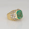 Bague 49 Bague vintage - Émeraude colombienne naturelle 6,05 ct et diamants en or jaune 18 ct 58 Facettes G14081